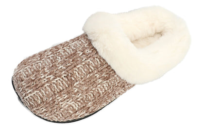 Women's Chenille Twist Upper With Rabbit Hair Clog Slipper