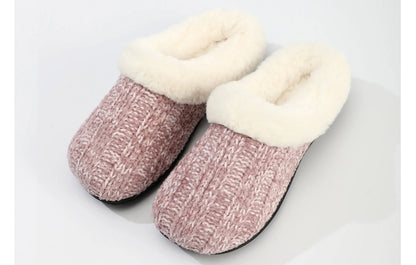 Women's Chenille Twist Upper With Rabbit Hair Clog Slipper