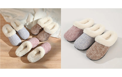 Women's Chenille Twist Upper With Rabbit Hair Clog Slipper