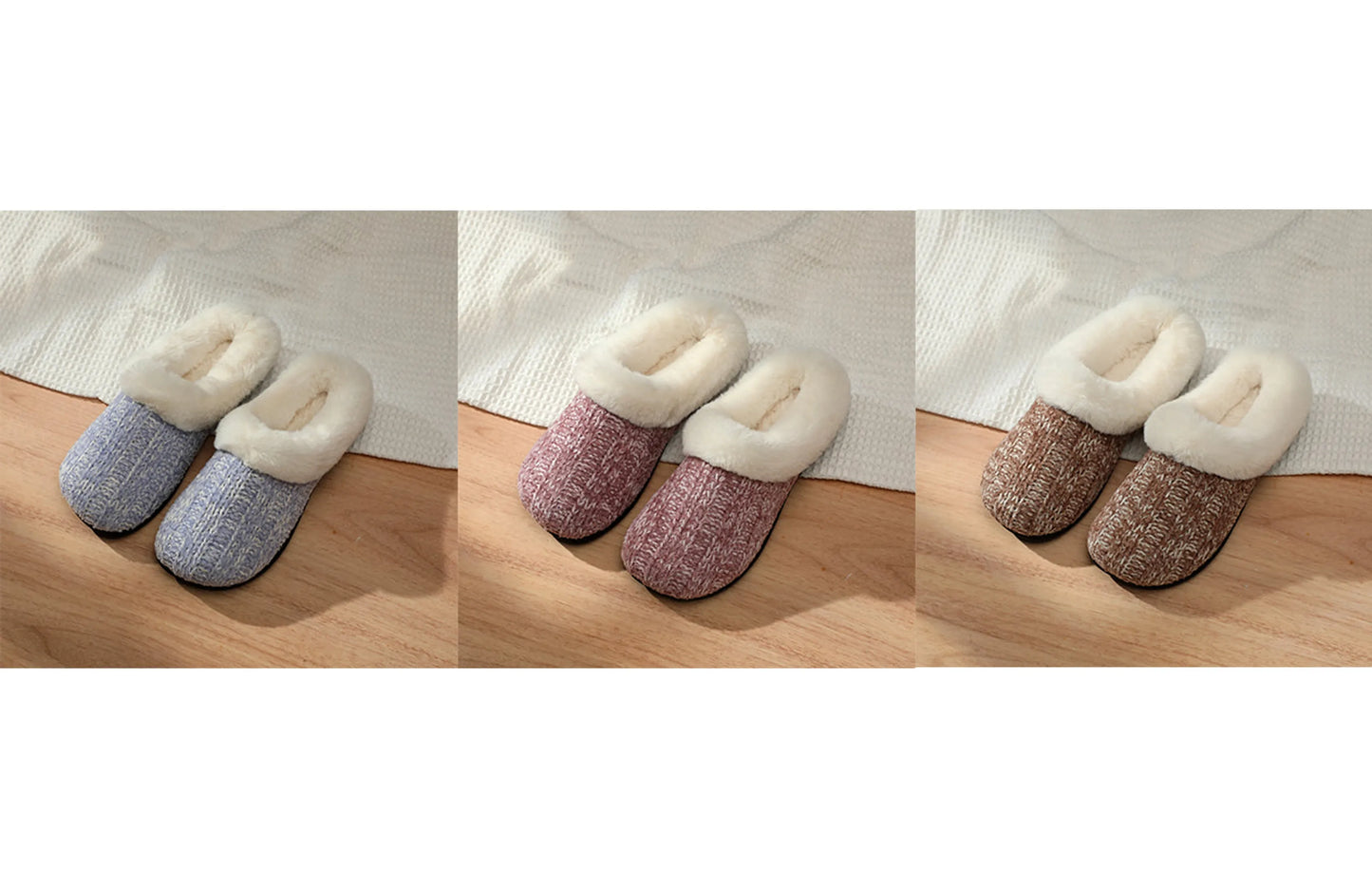 Women's Chenille Twist Upper With Rabbit Hair Clog Slipper