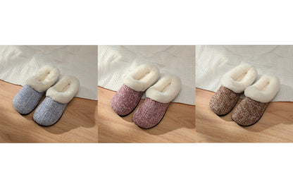 Women's Chenille Twist Upper With Rabbit Hair Clog Slipper