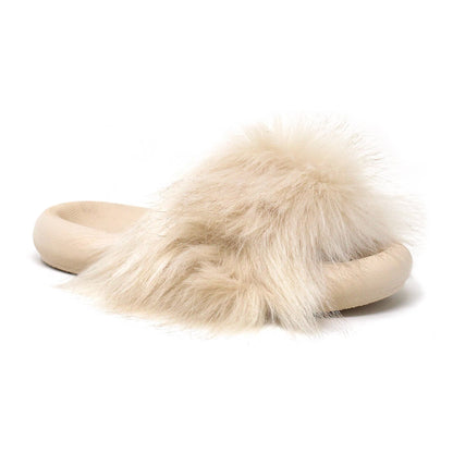 GRETTA Women's Furry Indoor Slipper Pillow Slide