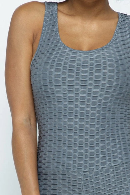 Scrunch Butt Lifting Anti Cellulite Honeycomb Textured Jumpsuit