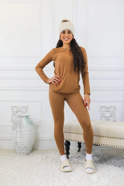 The Cozy Brushed Microfiber Round Neck and Legging Set