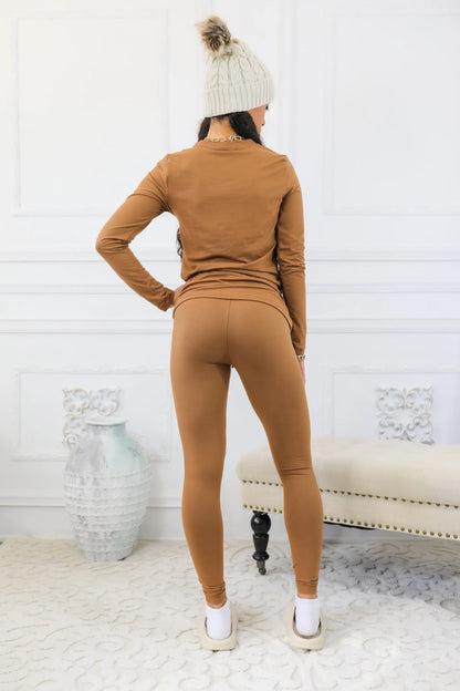 The Cozy Brushed Microfiber Round Neck and Legging Set