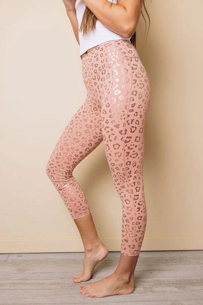 Metallic Leopard Yoga Leggings