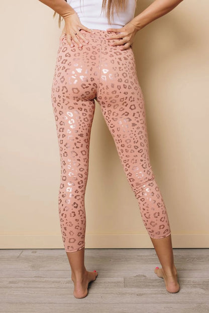 Metallic Leopard Yoga Leggings